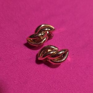 Clip On Gold Knot Earrings